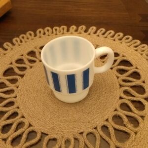 Vintage Blue and White Striped Mug